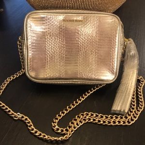 New Victoria Secret Snake Skin Silver Dress Bag